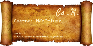 Csernai Máriusz névjegykártya
